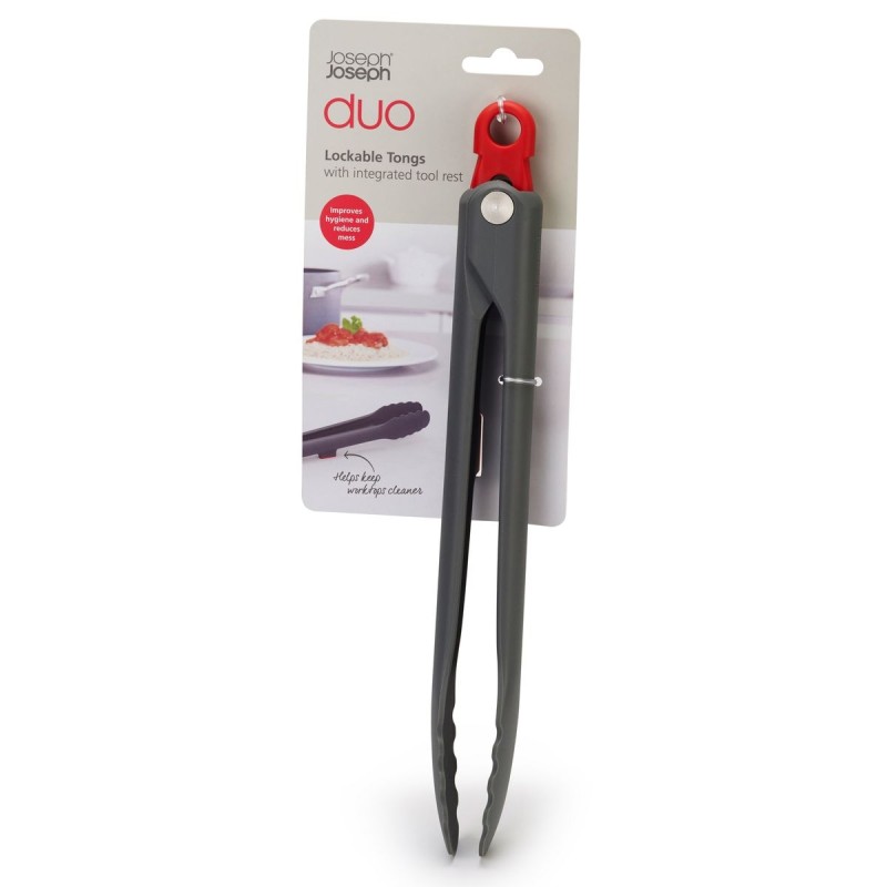Duo lockable tongs